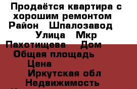 Продаётся квартира с хорошим ремонтом › Район ­ Шпалозавод  › Улица ­ Мкр.Пахотищева  › Дом ­ 24 › Общая площадь ­ 29 › Цена ­ 13 000 000 - Иркутская обл. Недвижимость » Квартиры продажа   . Иркутская обл.